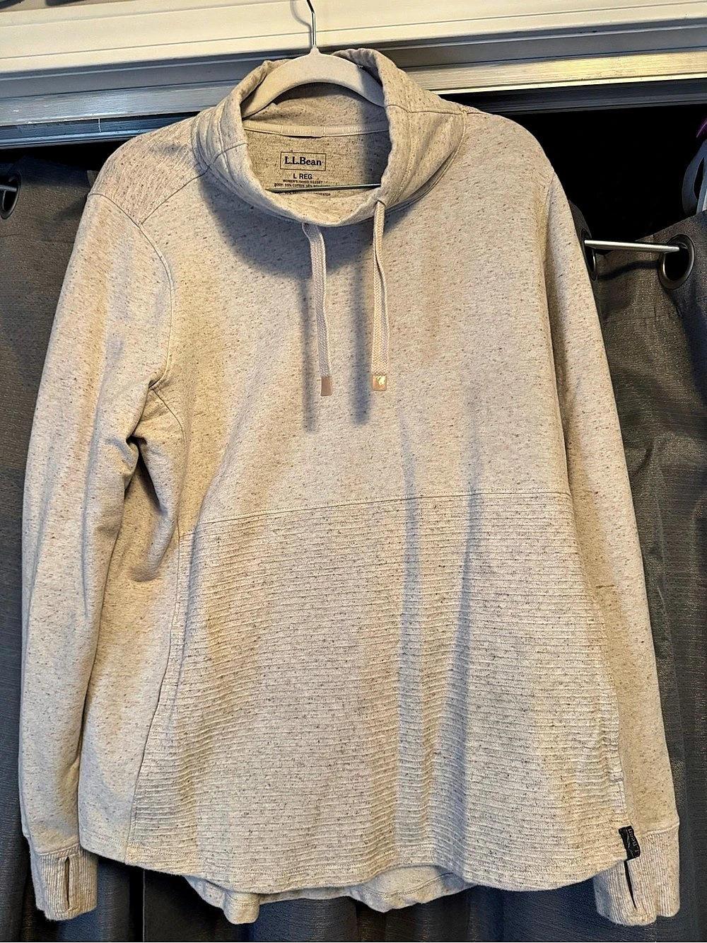 L.L.Bean Cowl Neck Pullover in Gray Size Large Like New